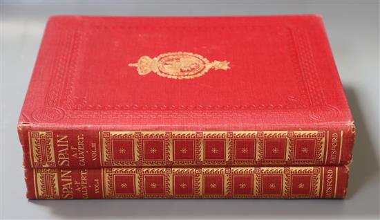 Calvert, Albert F, - Spain, 2 vols, qto, red cloth, 1700 illustrations, 46 in colour, B.T. Batsford, London 1924